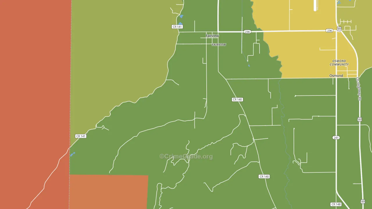 83119, WY Map of Drug-Related Crime Rates