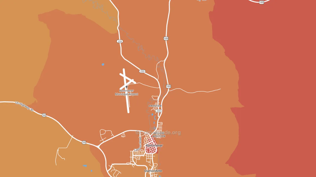83121, WY Map of Drug-Related Crime Rates