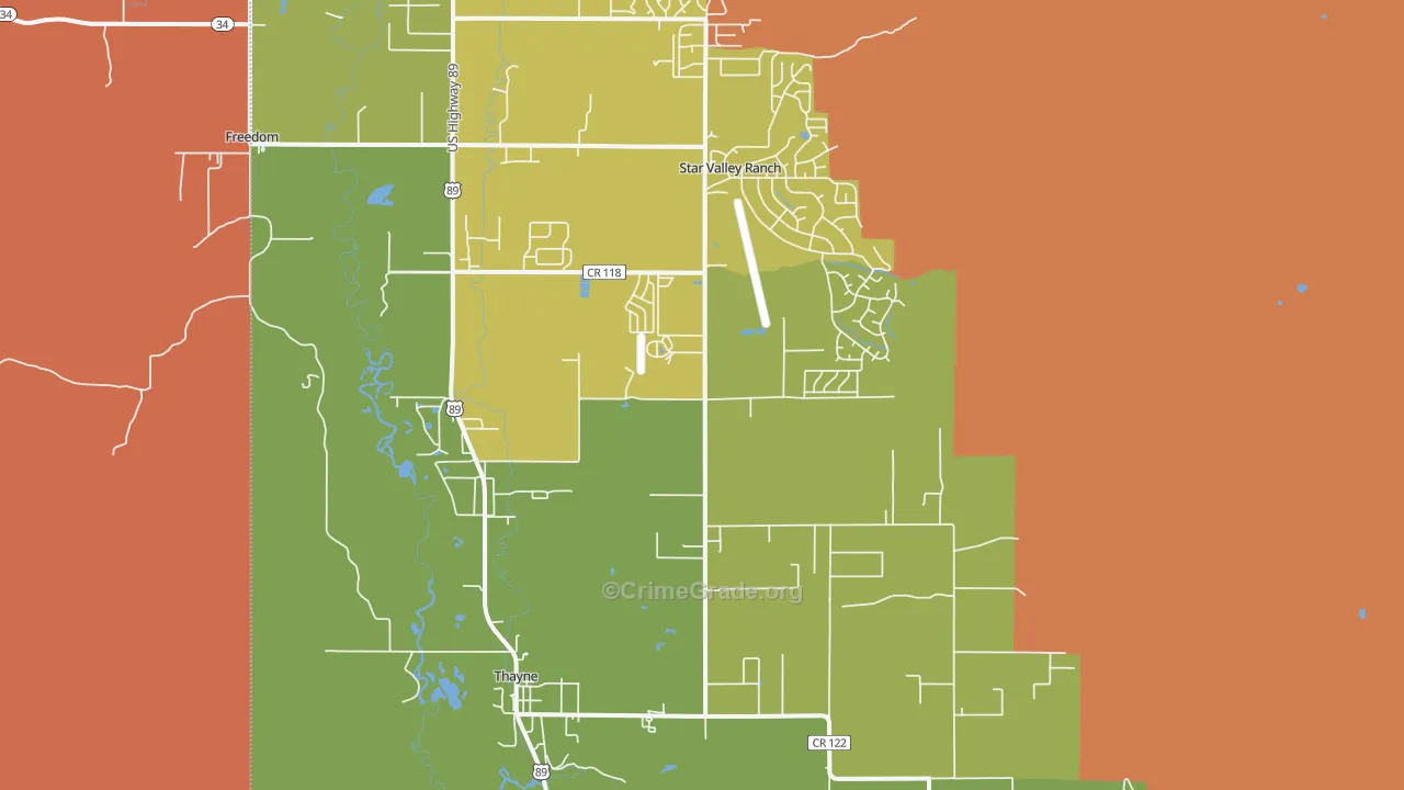 83127, WY Map of Drug-Related Crime Rates