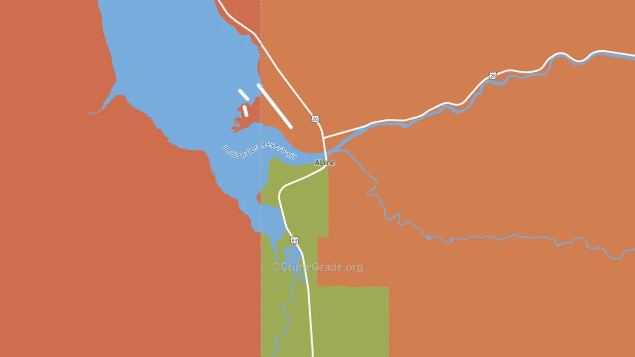 83128, WY Map of Drug-Related Crime Rates