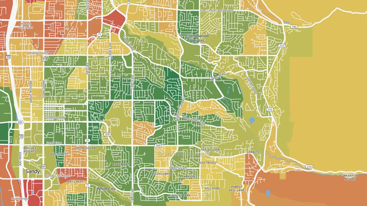 84093, UT Map of Drug-Related Crime Rates