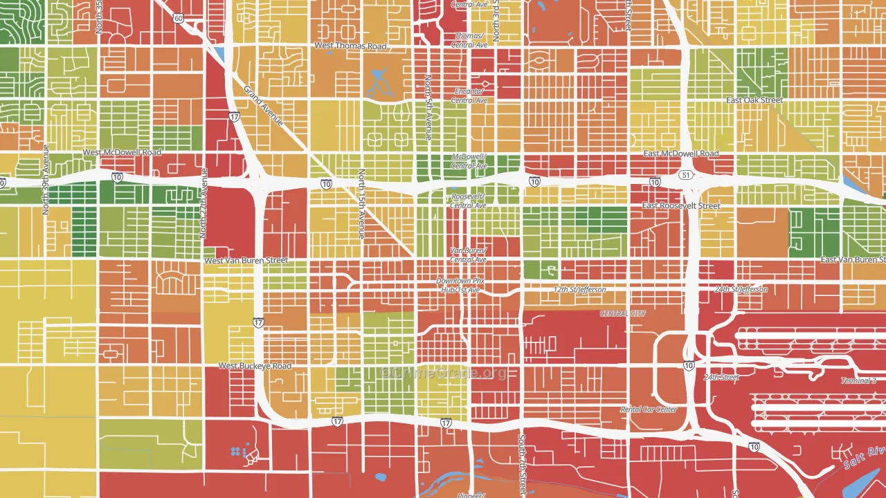 85003, AZ Map of Drug-Related Crime Rates
