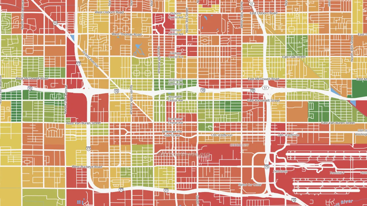 85004, AZ Map of Drug-Related Crime Rates