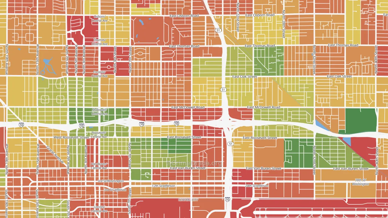 85006, AZ Map of Drug-Related Crime Rates