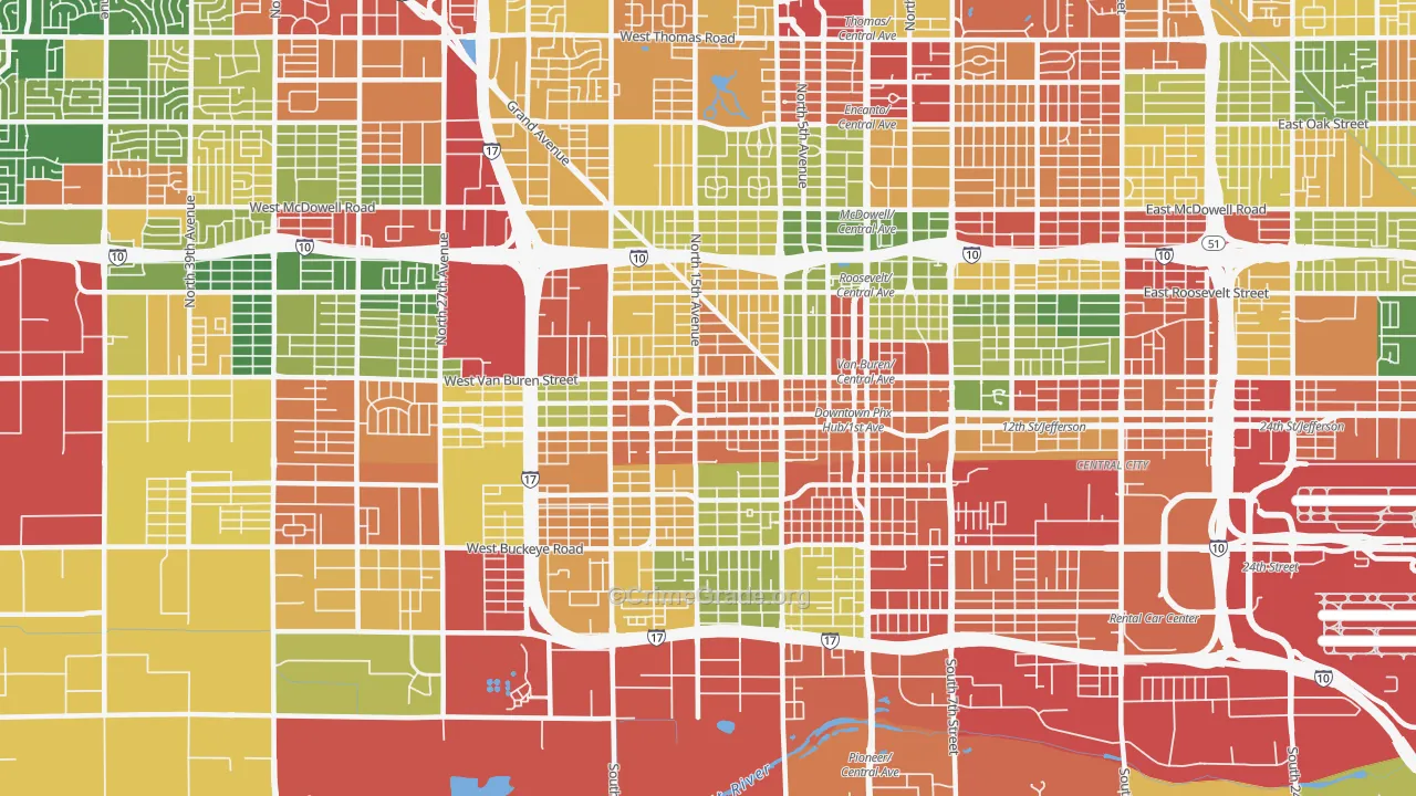 85007, AZ Map of Drug-Related Crime Rates