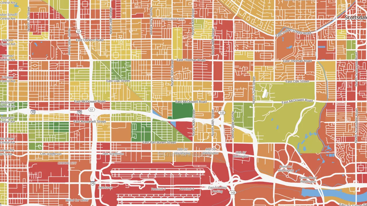 85008, AZ Map of Drug-Related Crime Rates