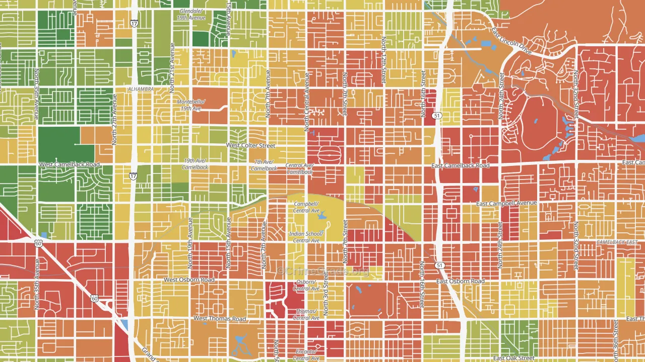 85012, AZ Map of Drug-Related Crime Rates