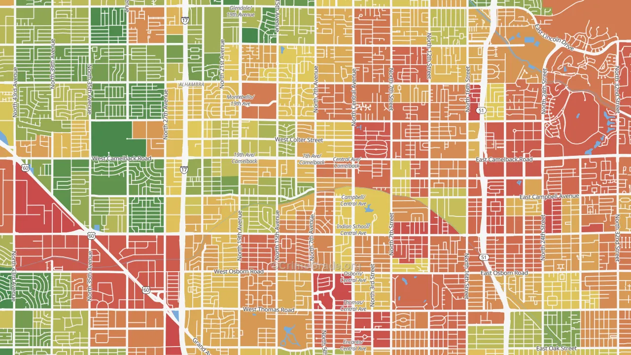 85013, AZ Map of Drug-Related Crime Rates