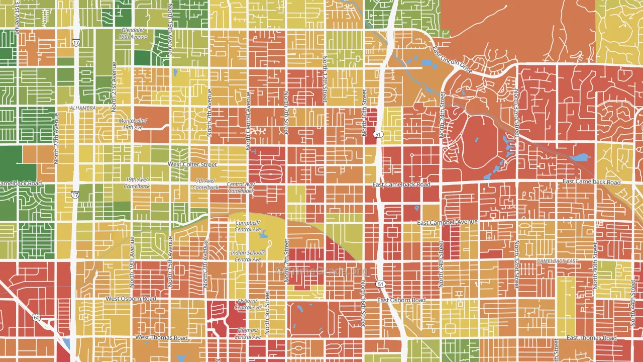 85014, AZ Map of Drug-Related Crime Rates