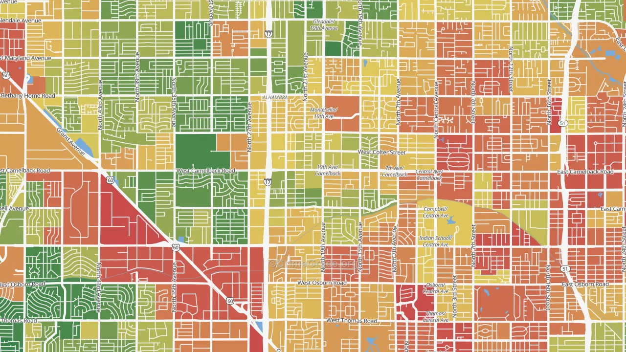 85015, AZ Map of Drug-Related Crime Rates