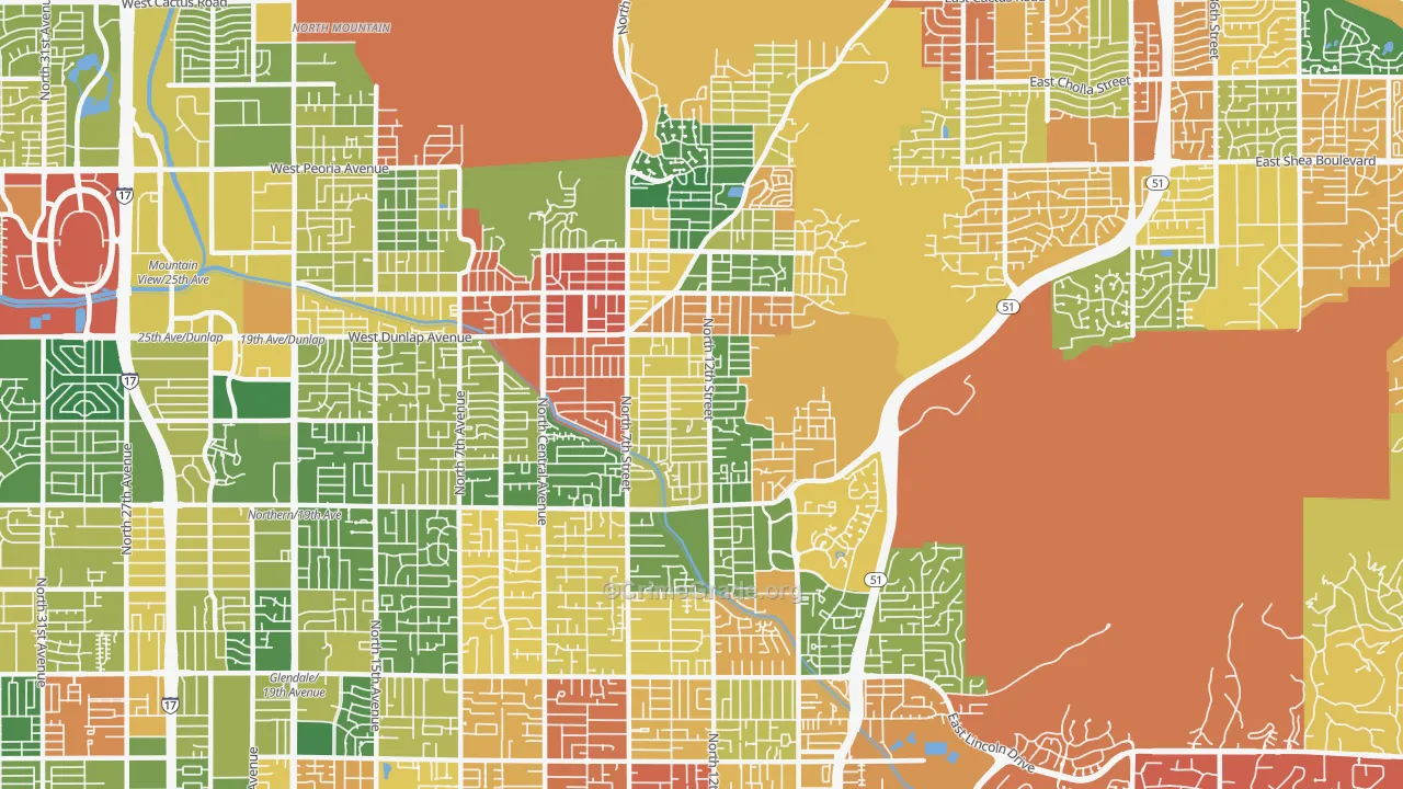 85020, AZ Map of Drug-Related Crime Rates
