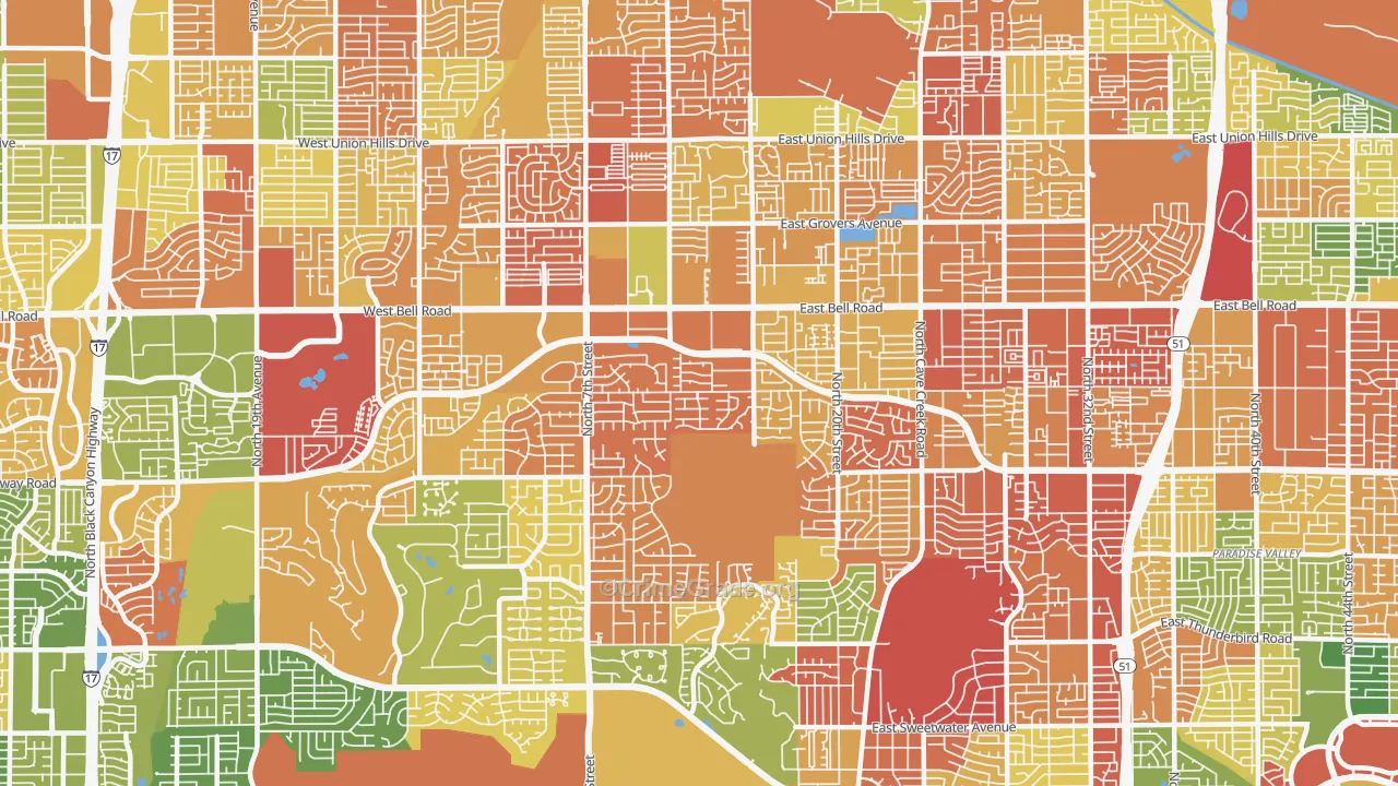 85022, AZ Map of Drug-Related Crime Rates
