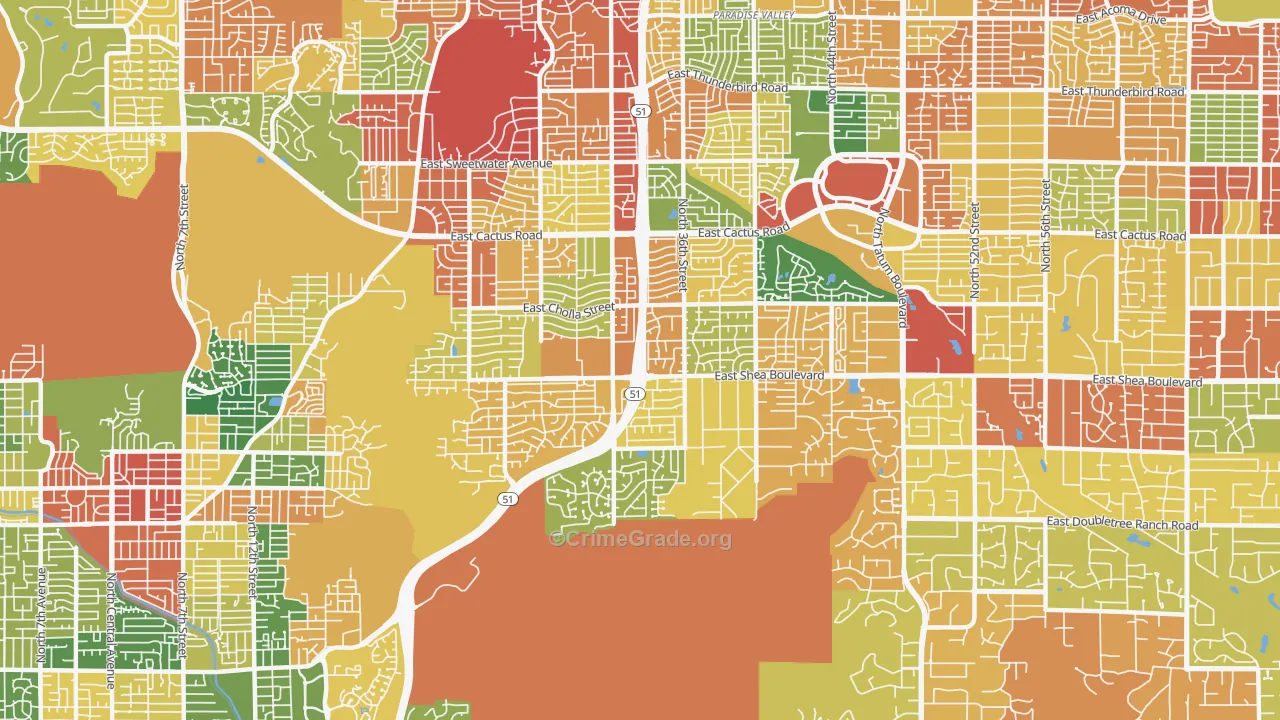 85028, AZ Map of Drug-Related Crime Rates