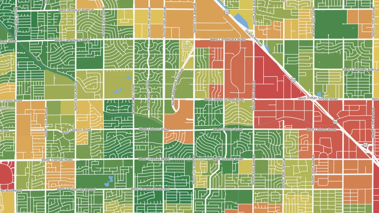 85031, AZ Map of Drug-Related Crime Rates