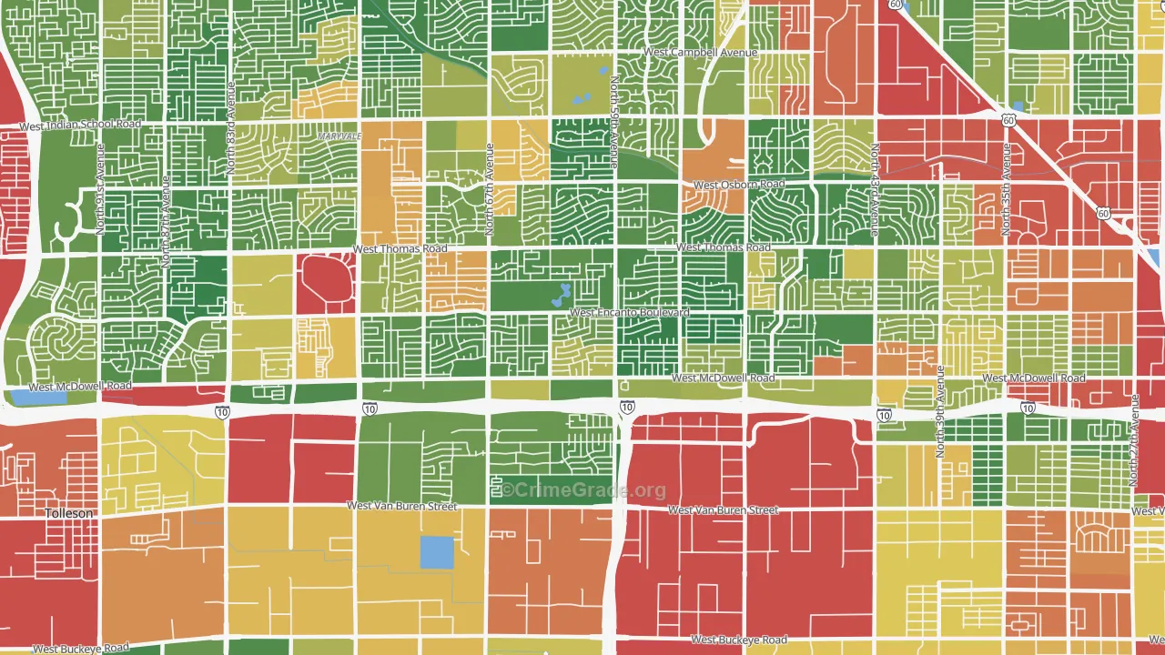 85035, AZ Map of Drug-Related Crime Rates