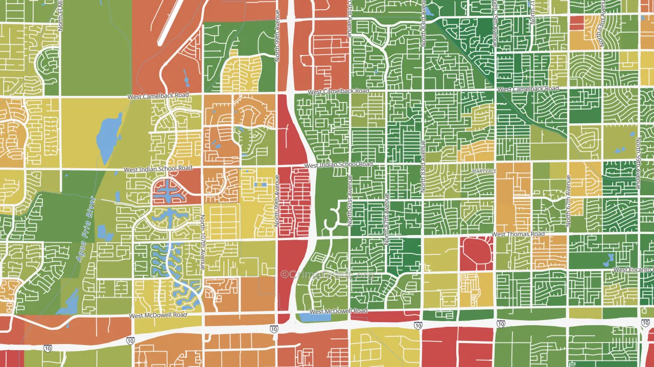 85037, AZ Map of Drug-Related Crime Rates