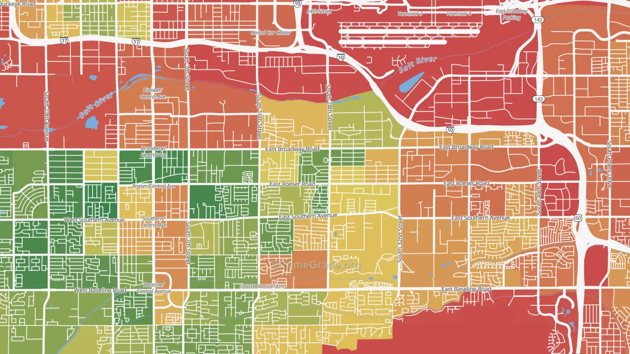 85040, AZ Map of Drug-Related Crime Rates