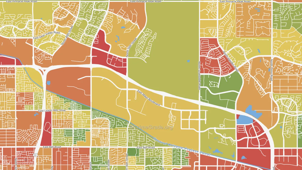 85054, AZ Map of Drug-Related Crime Rates
