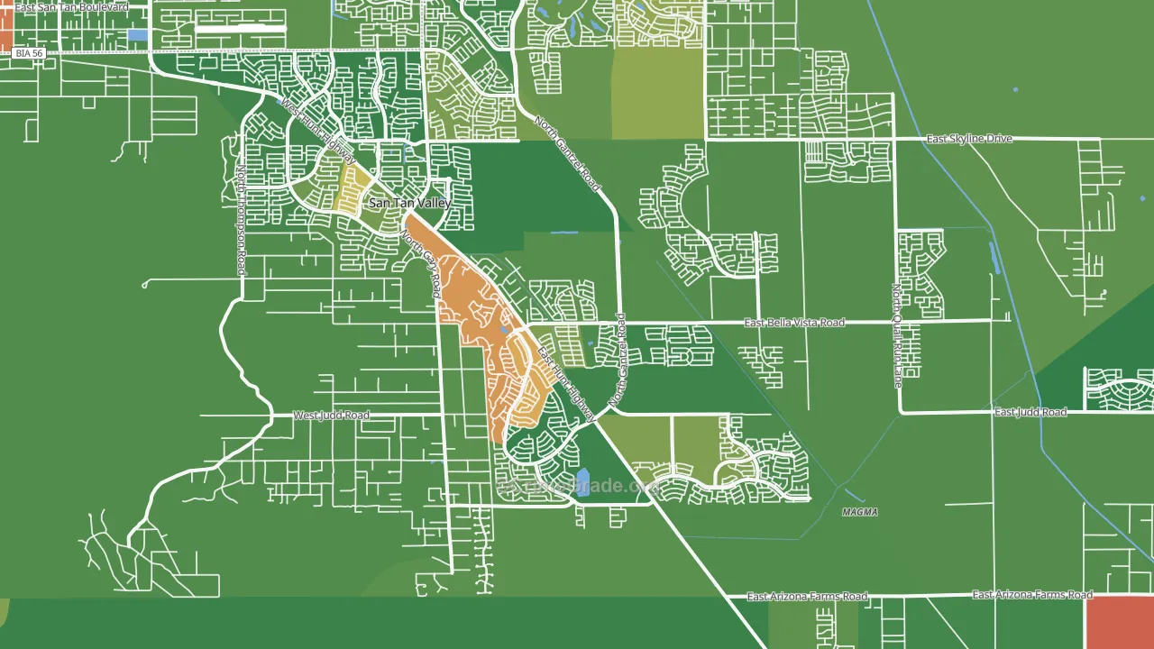 85143, AZ Map of Drug-Related Crime Rates