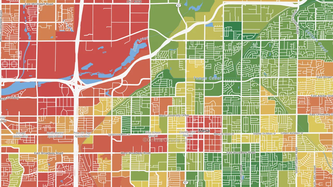 85201, AZ Map of Drug-Related Crime Rates