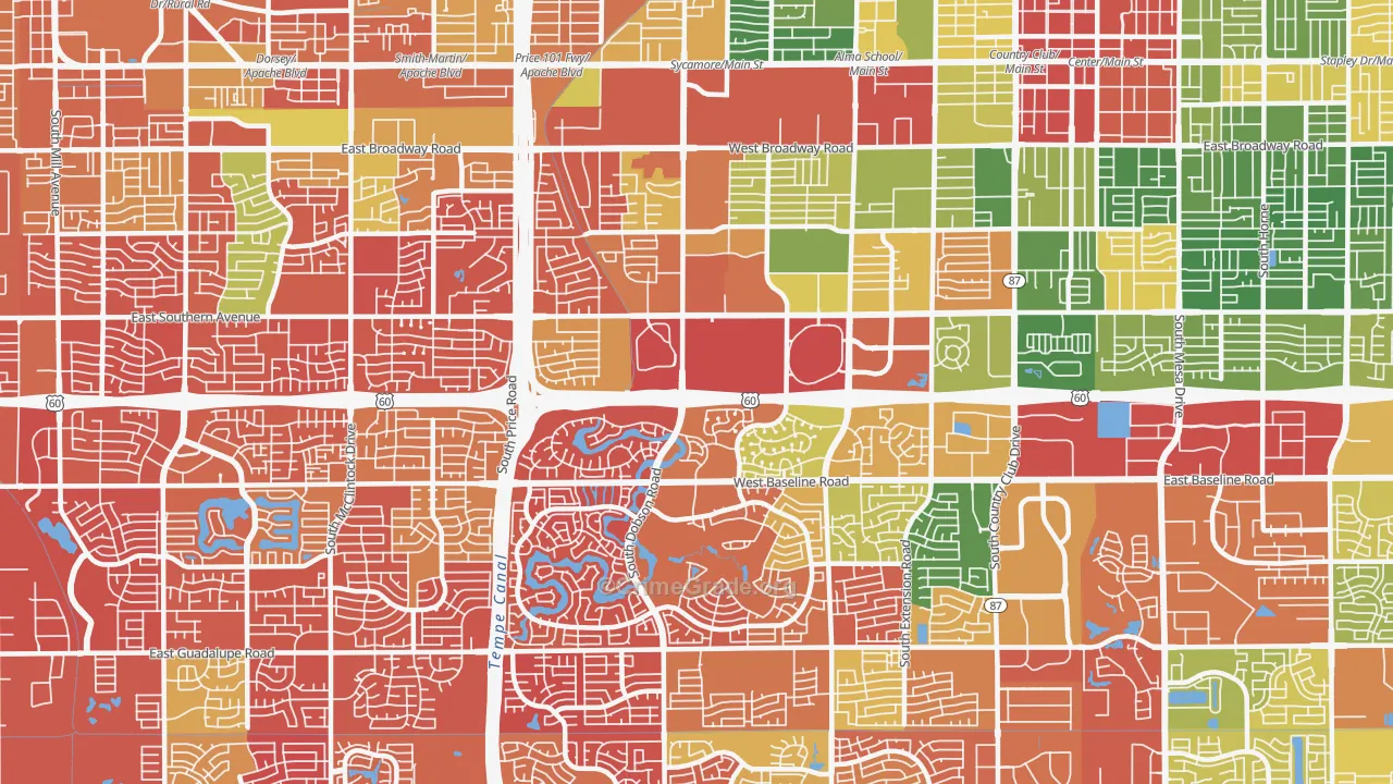 85202, AZ Map of Drug-Related Crime Rates