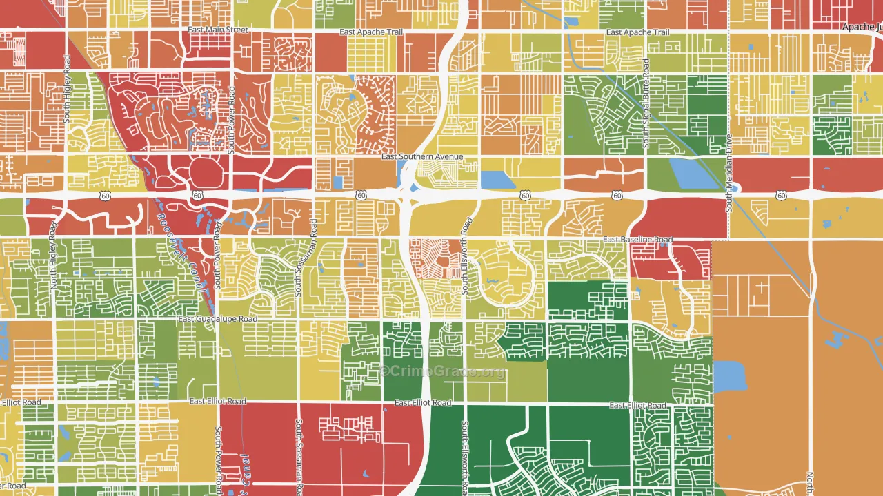 85209, AZ Map of Drug-Related Crime Rates