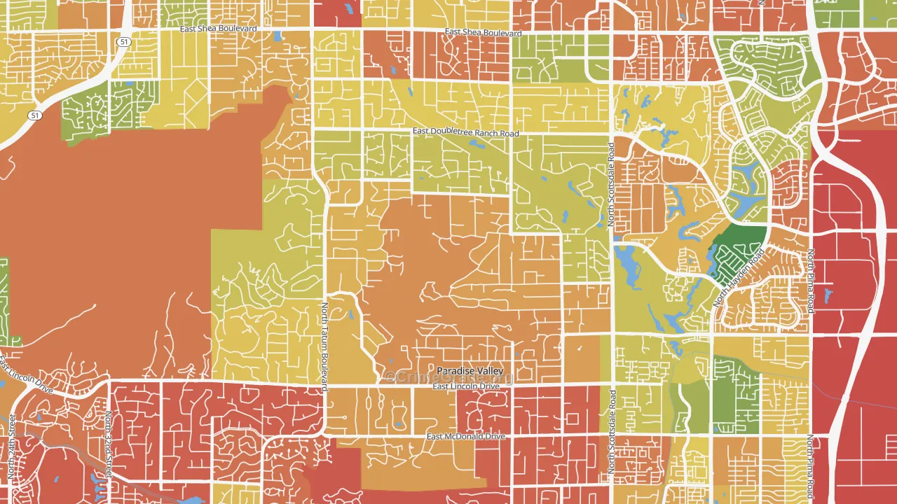 85253, AZ Map of Drug-Related Crime Rates