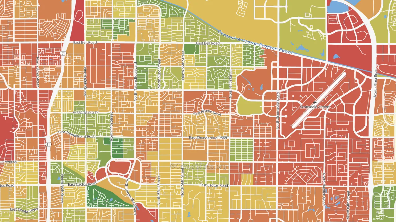 85254, AZ Map of Drug-Related Crime Rates