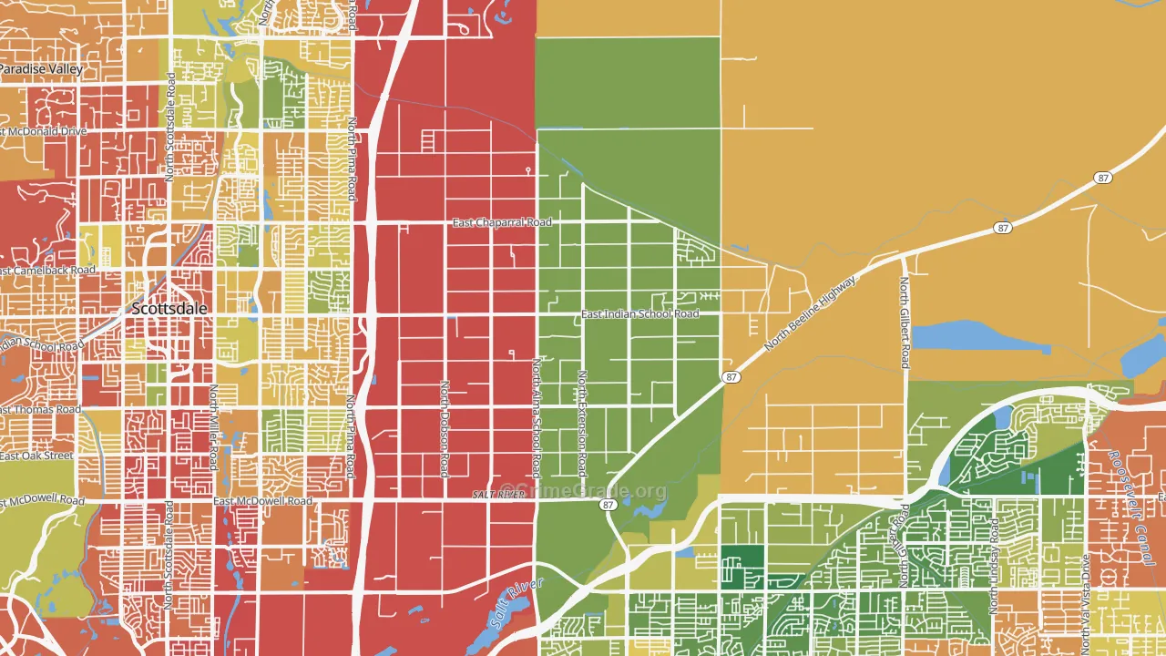 85256, AZ Map of Drug-Related Crime Rates