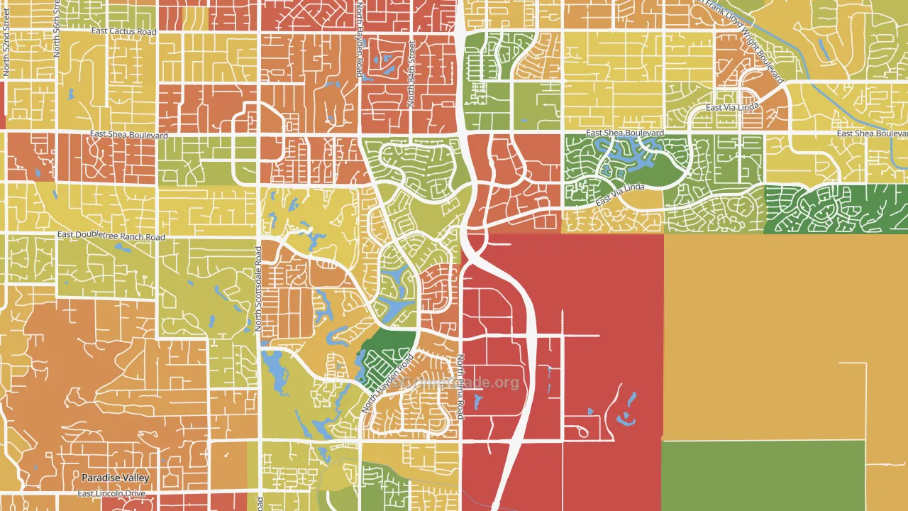 85258, AZ Map of Drug-Related Crime Rates