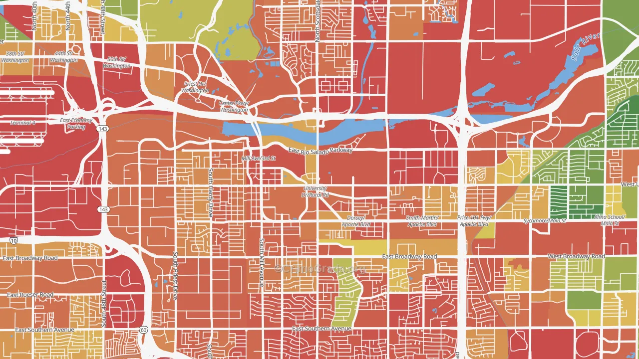 85281, AZ Map of Drug-Related Crime Rates