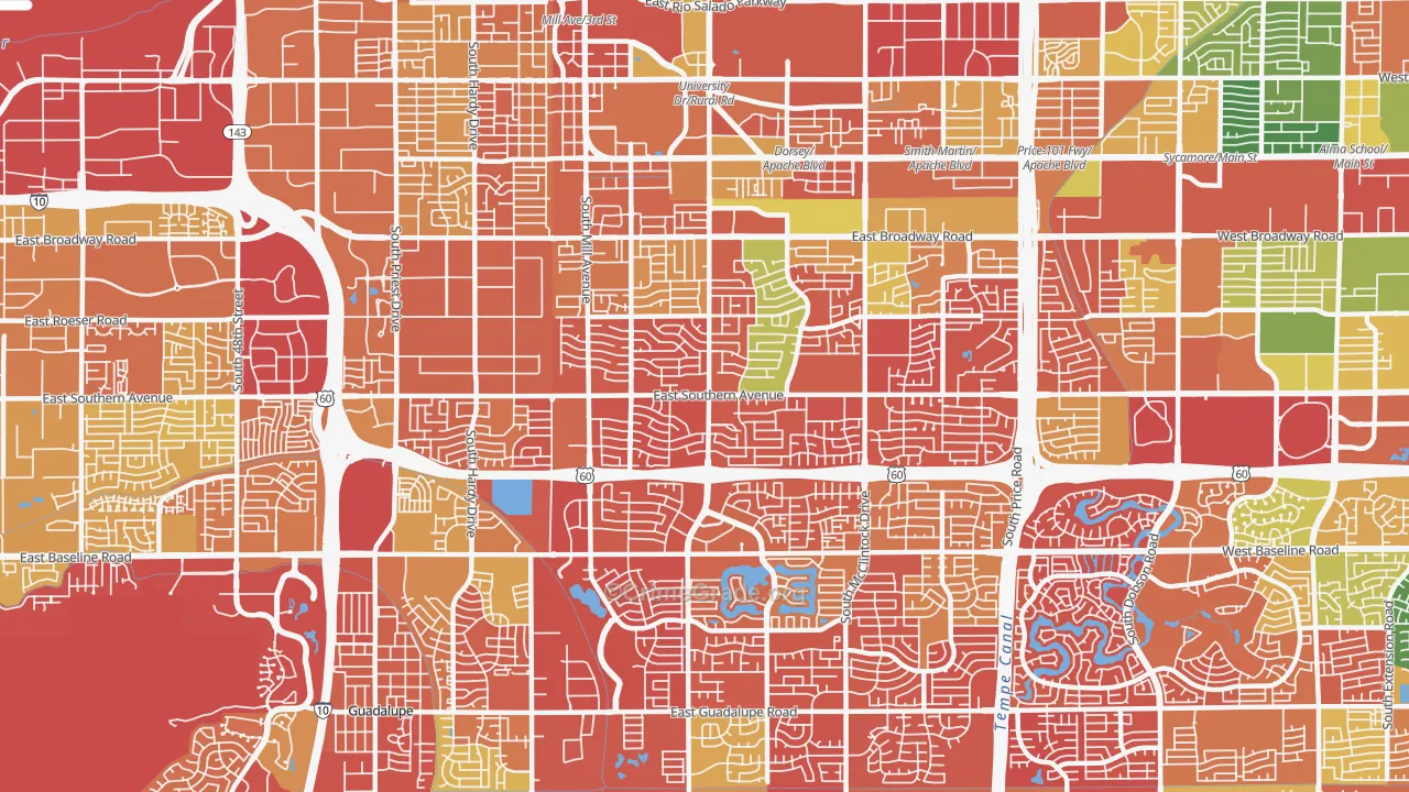 85282, AZ Map of Drug-Related Crime Rates