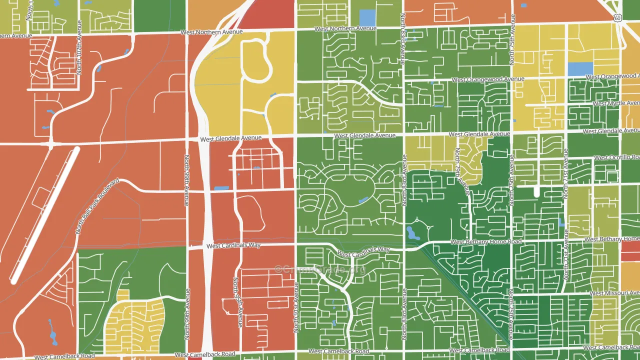 85305, AZ Map of Drug-Related Crime Rates