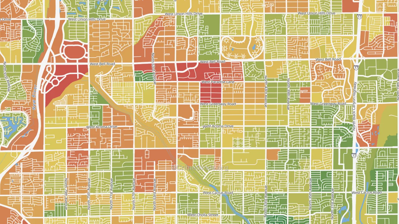 85306, AZ Map of Drug-Related Crime Rates