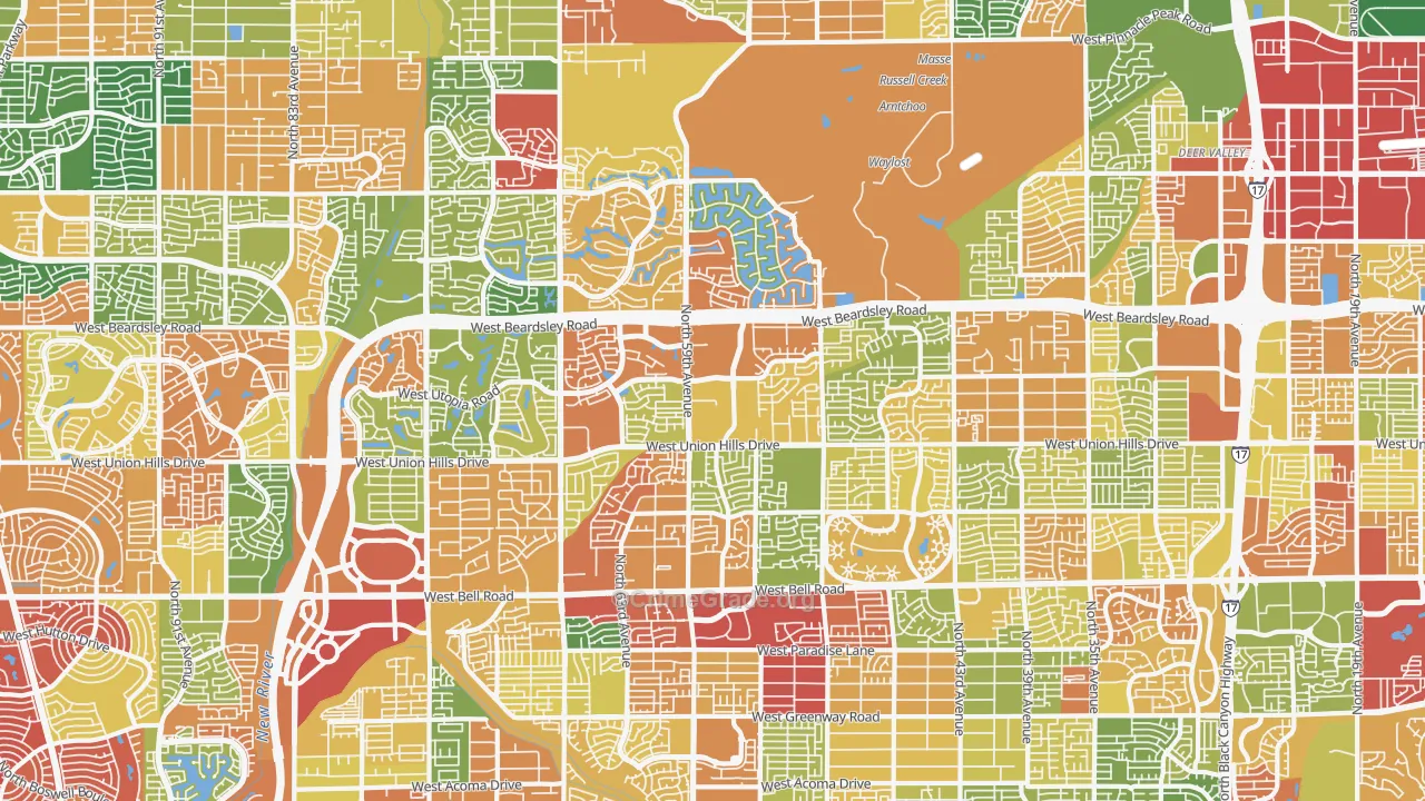 85308, AZ Map of Drug-Related Crime Rates