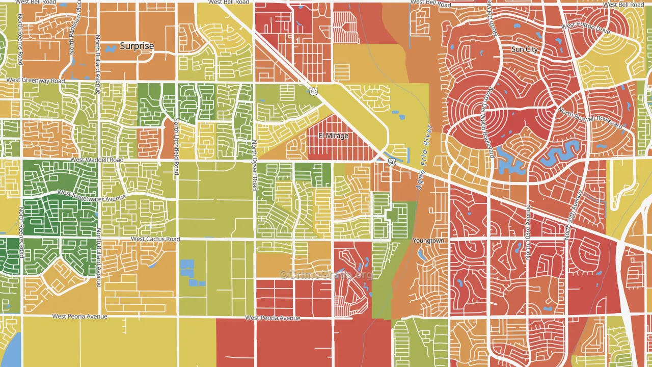 85335, AZ Map of Drug-Related Crime Rates