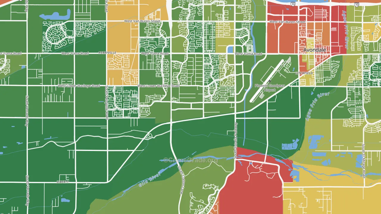 85338, AZ Map of Drug-Related Crime Rates