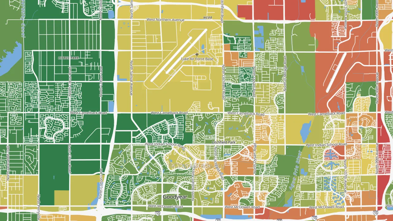 85340, AZ Map of Drug-Related Crime Rates