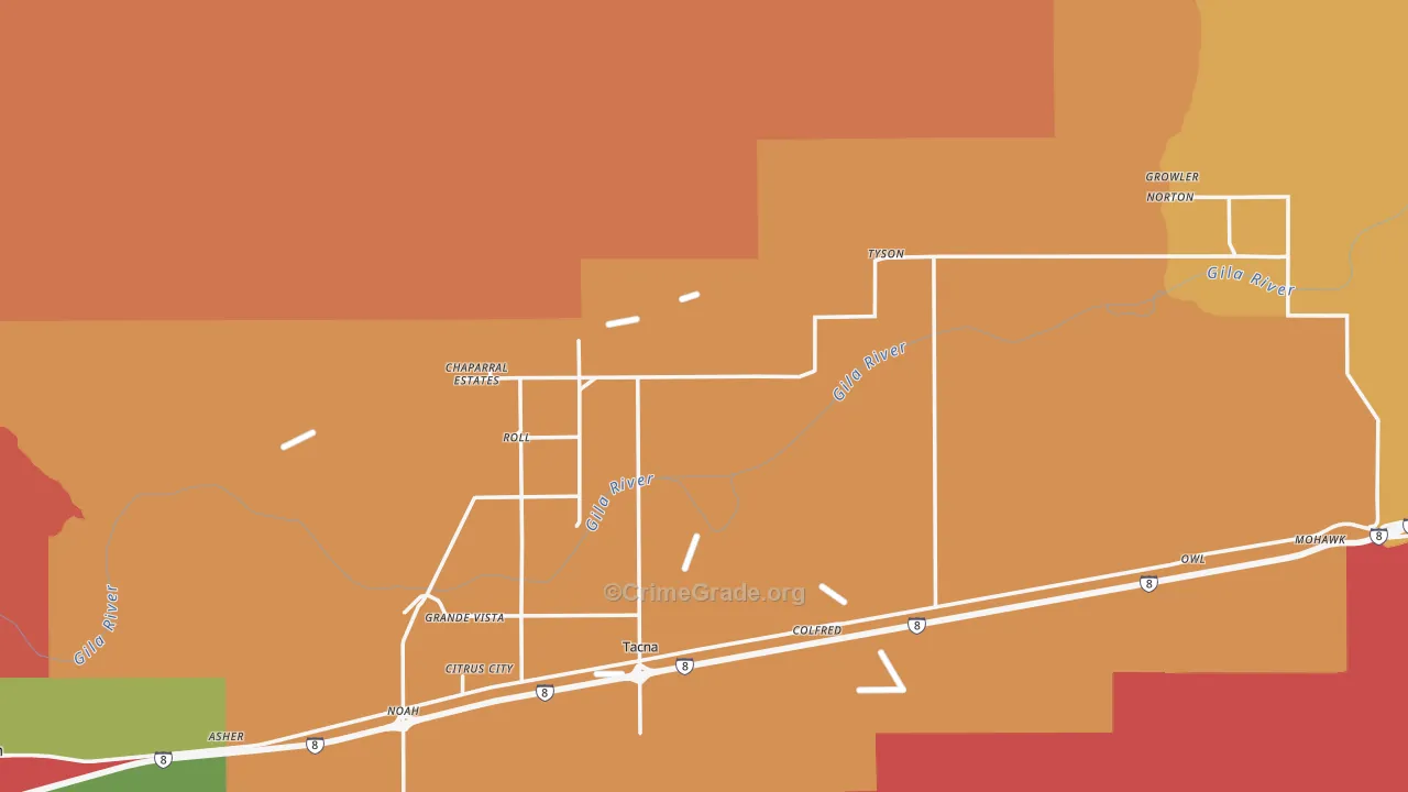 85347, AZ Map of Drug-Related Crime Rates