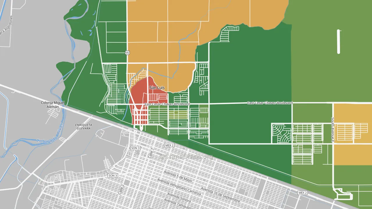85349, AZ Map of Drug-Related Crime Rates