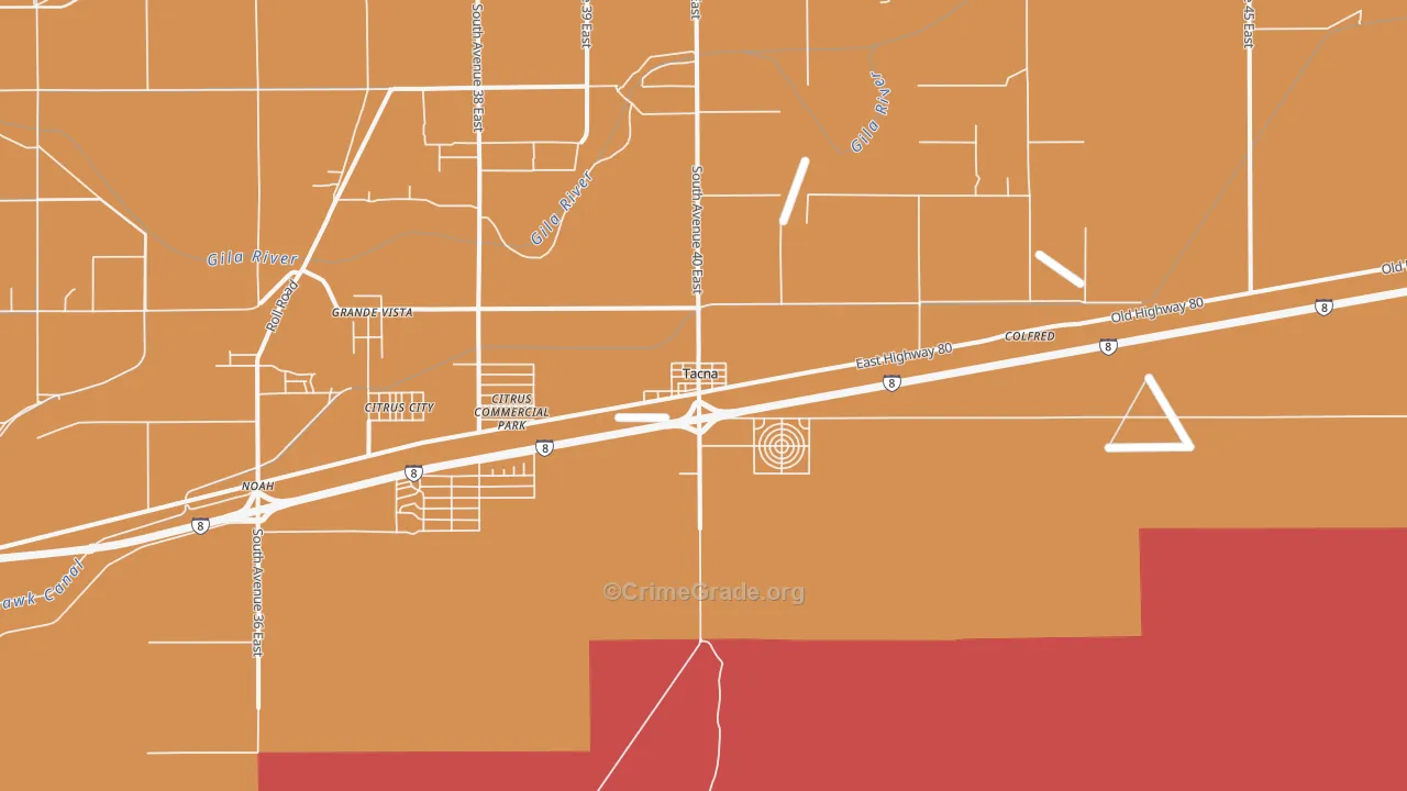 85352, AZ Map of Drug-Related Crime Rates