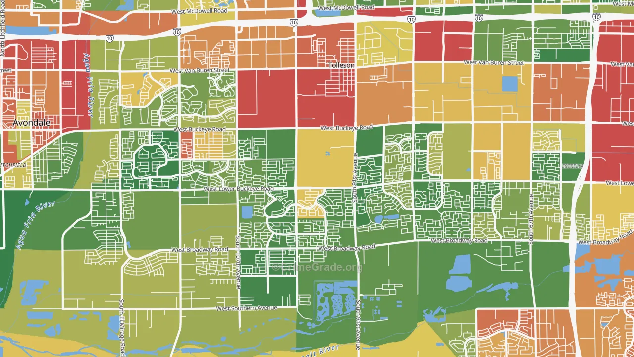 85353, AZ Map of Drug-Related Crime Rates