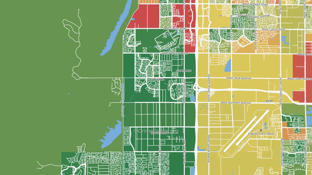 85355, AZ Map of Drug-Related Crime Rates