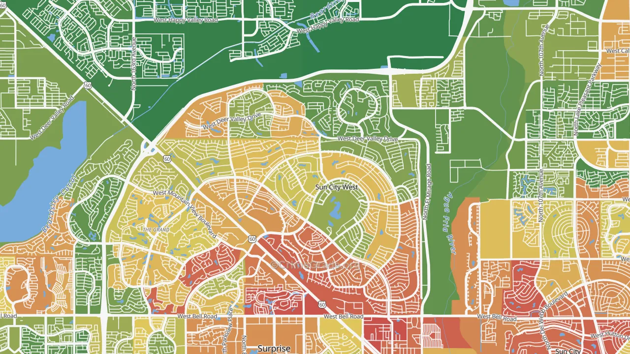 85375, AZ Map of Drug-Related Crime Rates