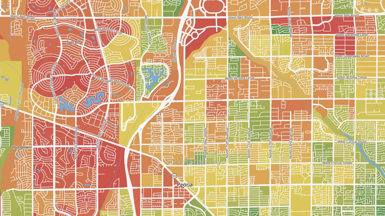85381, AZ Map of Drug-Related Crime Rates