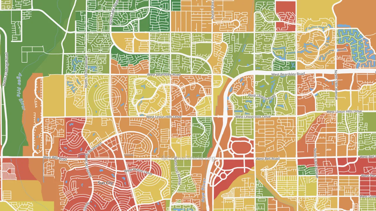 85382, AZ Map of Drug-Related Crime Rates