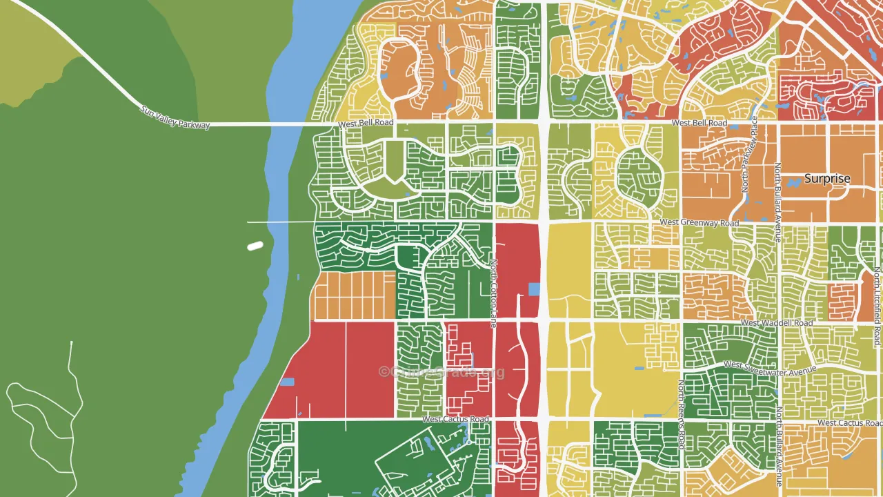 85388, AZ Map of Drug-Related Crime Rates