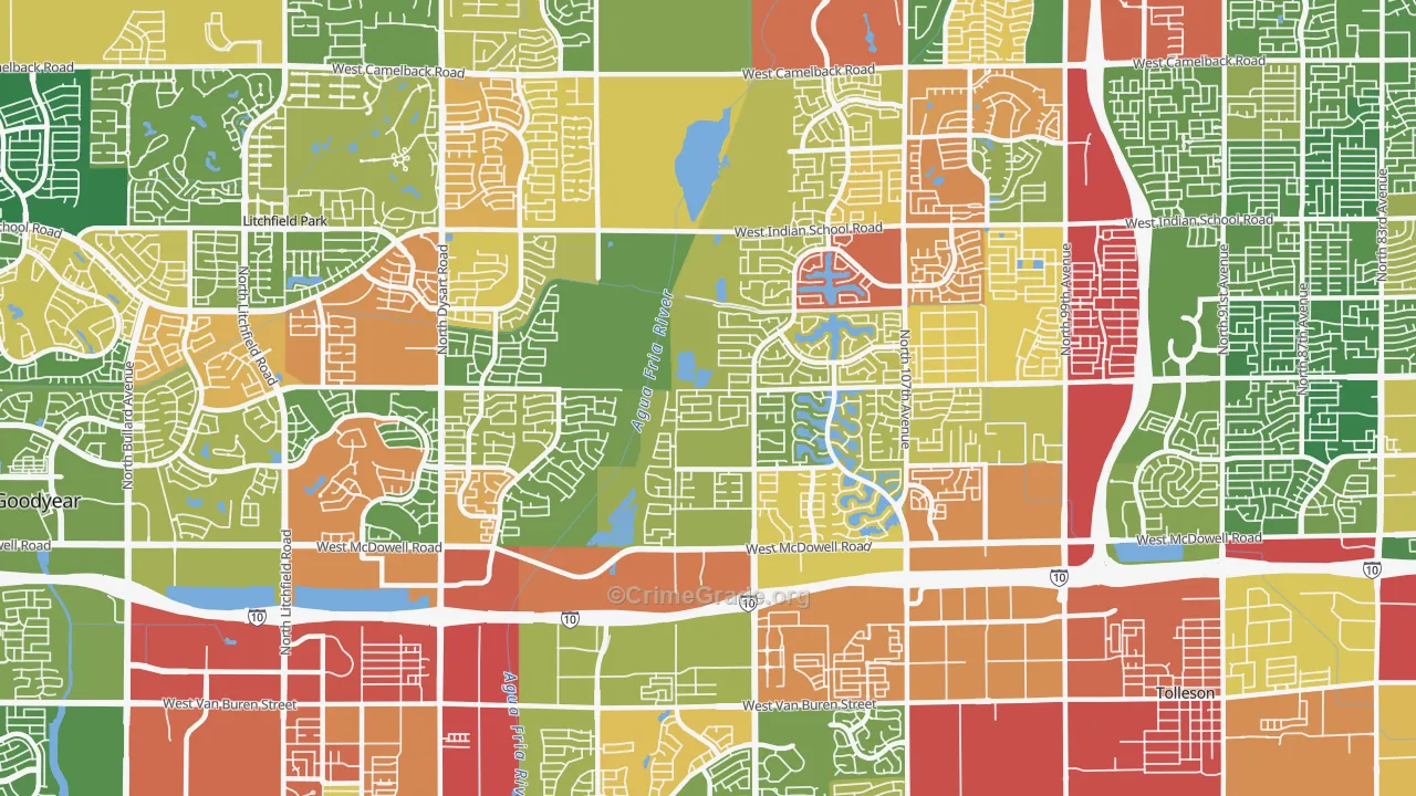85392, AZ Map of Drug-Related Crime Rates