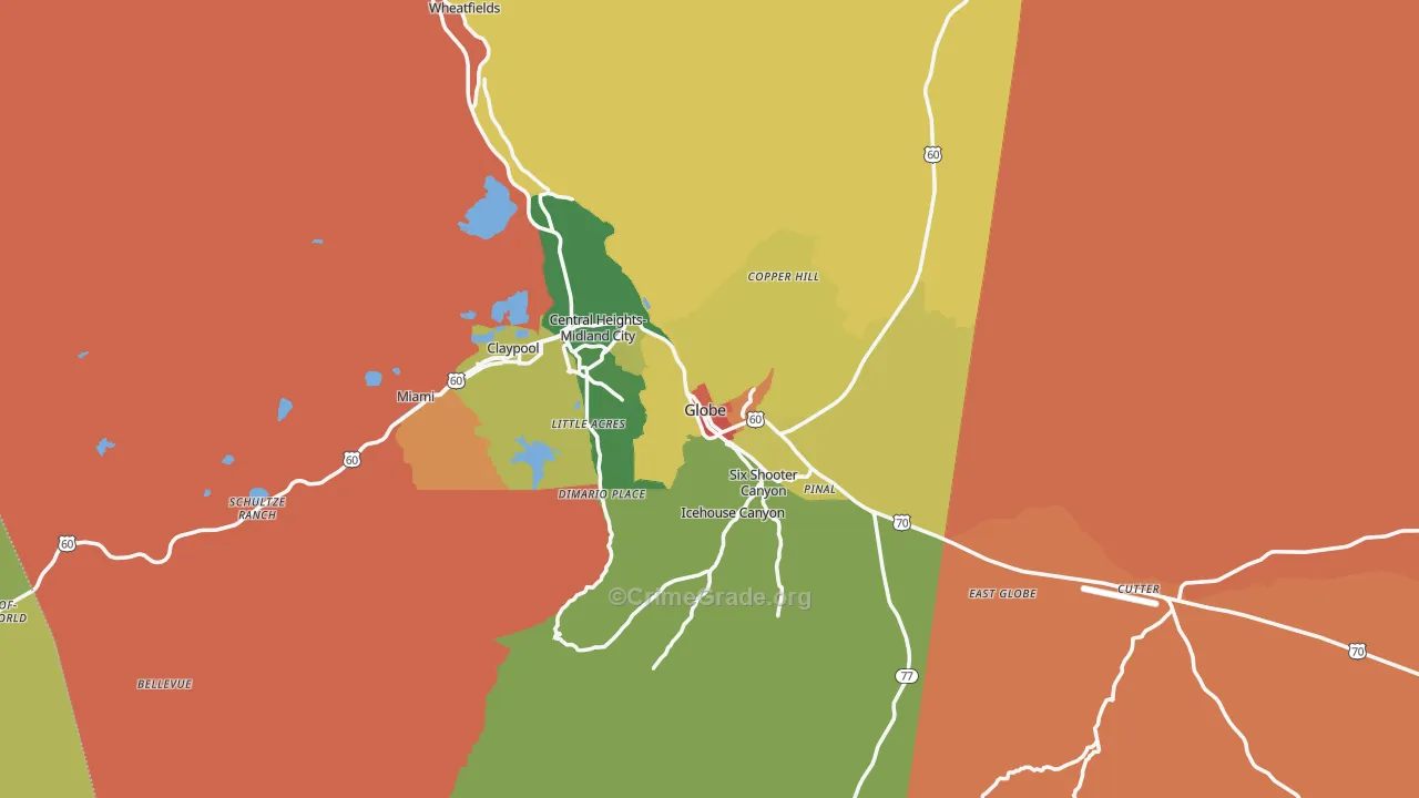 85501, AZ Map of Drug-Related Crime Rates