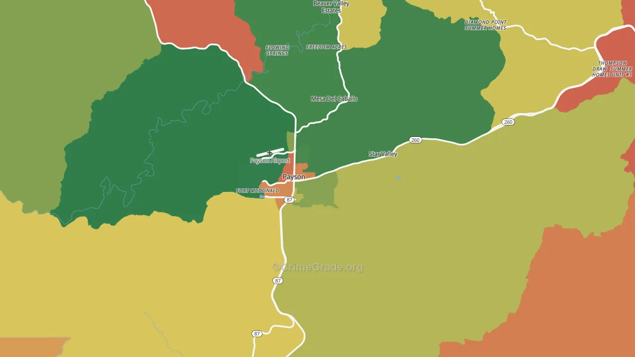 85541, AZ Map of Drug-Related Crime Rates